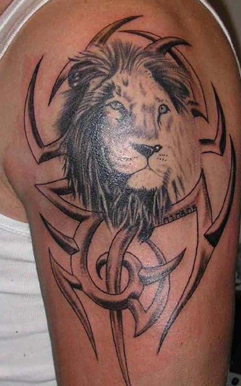 tribal tattoo lion tattoo