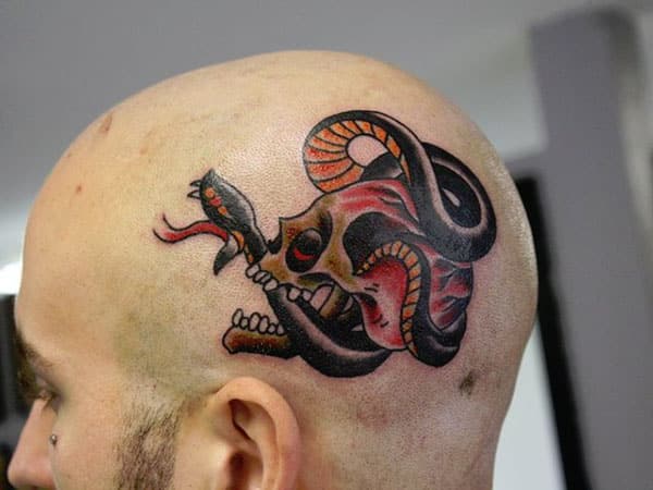 skull-head-traditional tattoo