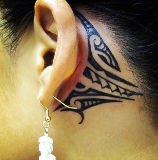 tribal tattoo ear tattoo for women