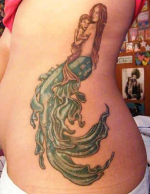 Mermaid-Tattoo-On-Rib