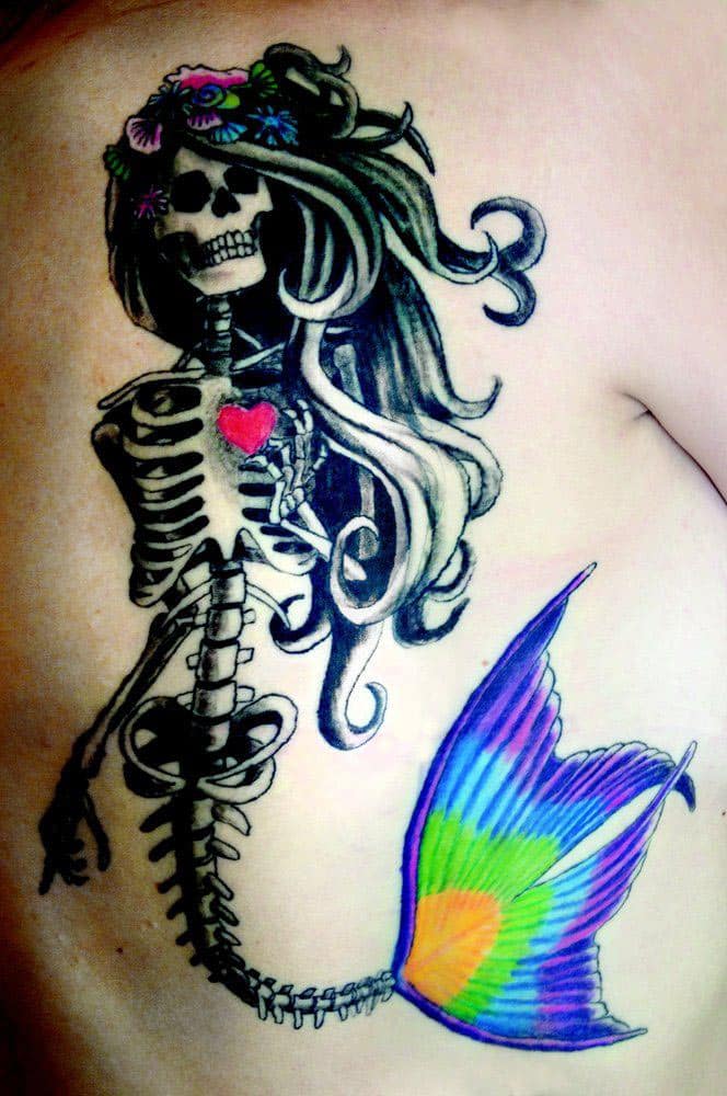 Skeletal-Mermaid-Tattoos