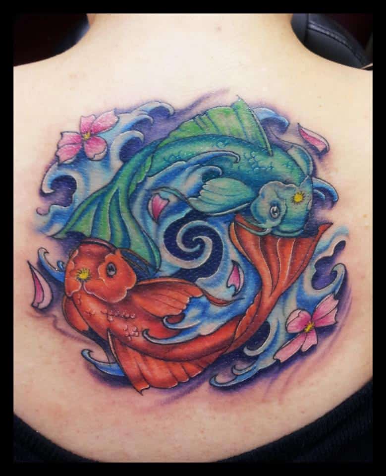 gorgeous-color-pisces-zodiac-sign-tattoo