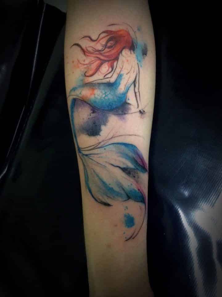 water-color-mermaid-tattoos-on-arm
