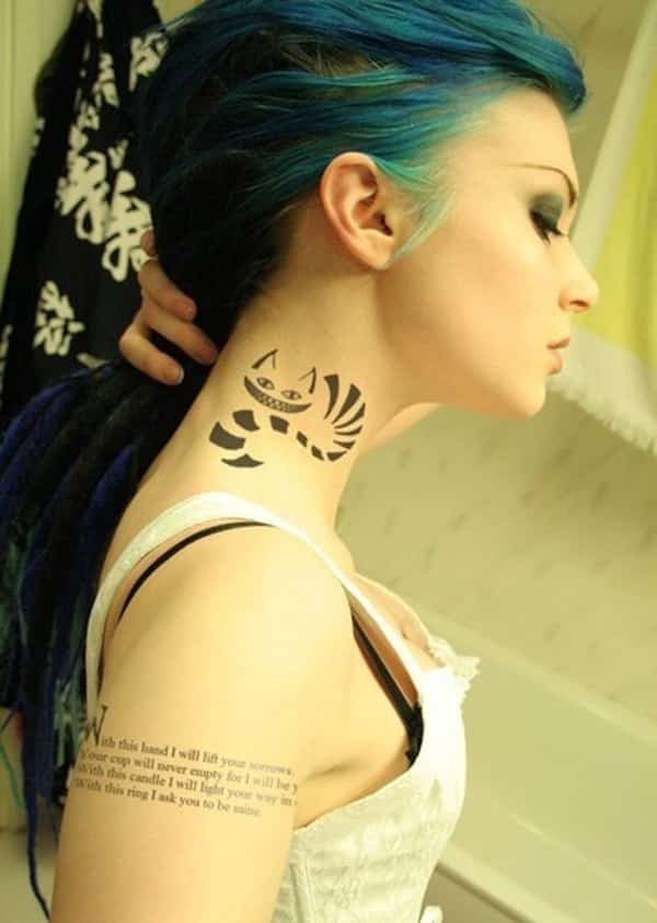 Cat-tattoo-on-neck