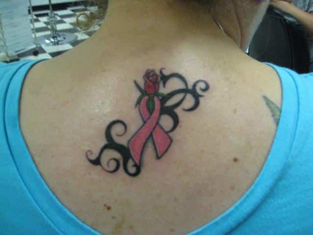 breast cancer tattoos on back