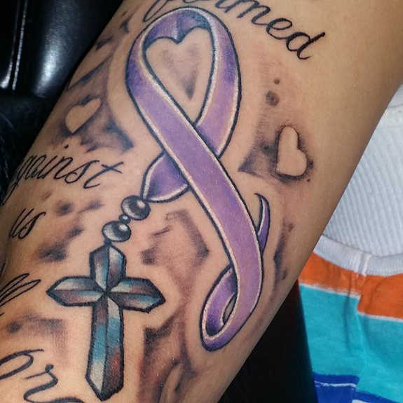 cross-cancer-ribbon-tattoos