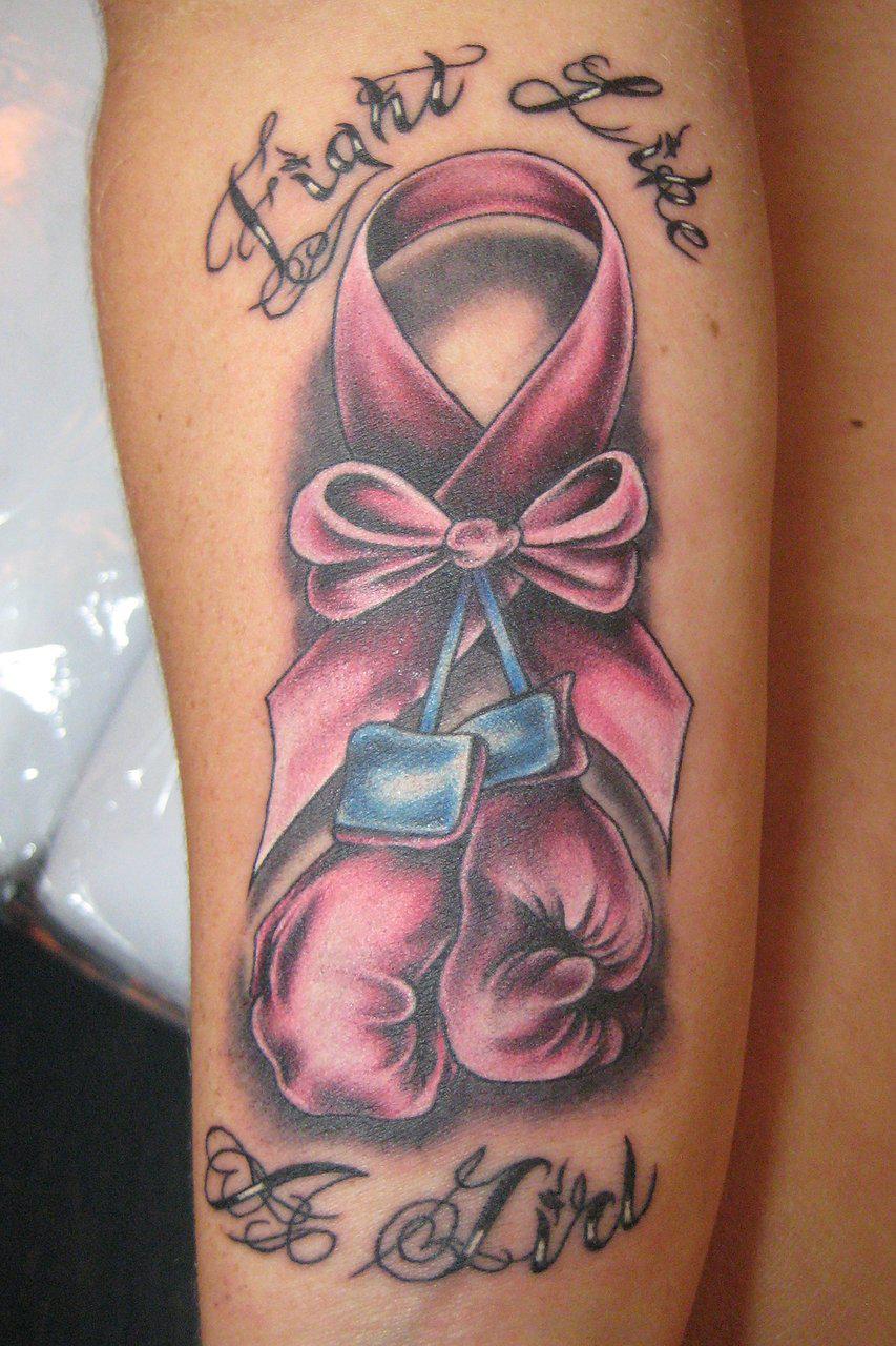 fight cancer pink ribbon tattoos