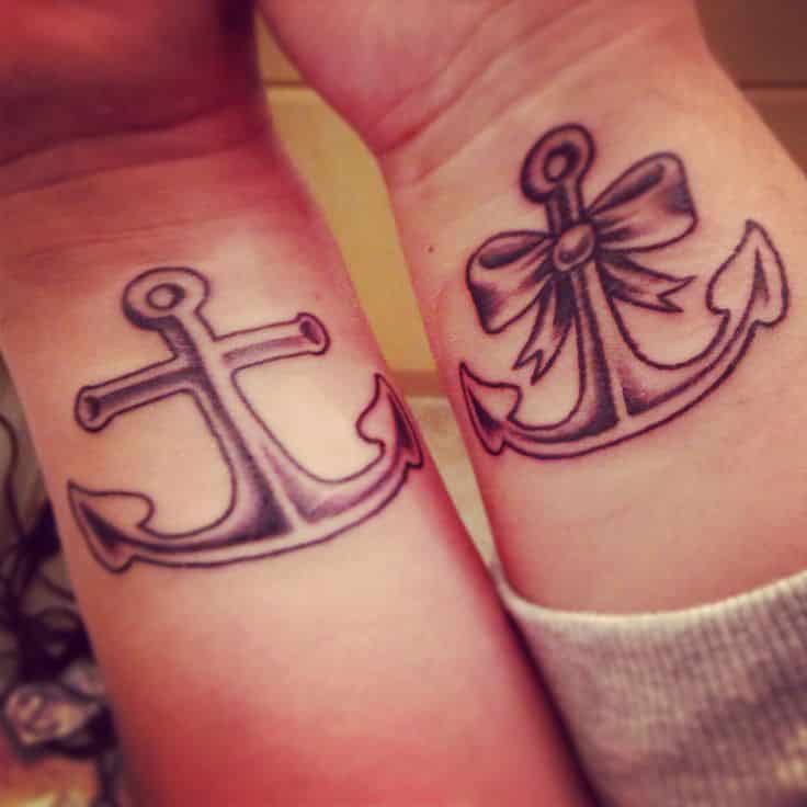 couples tattoos anchor arms