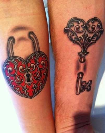 couples-tattoos-heart-and-lock
