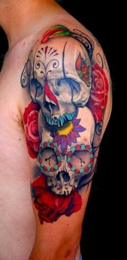 sugar skull tattoo for men