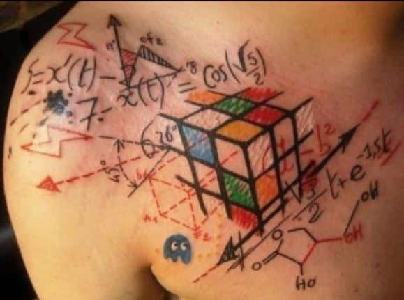 Cool-Color-Tattoo-Tribal-rubik cube maths geek tattoos