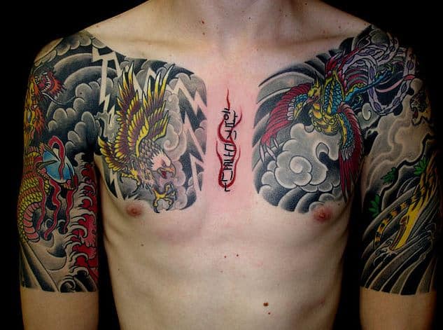 colorful eagle badass tattoos