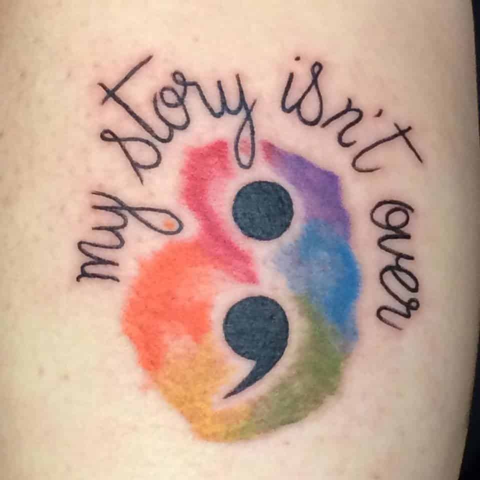 my story isnt over semicolon tattoo