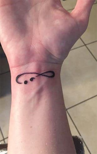 semicolon infinity tattoo design