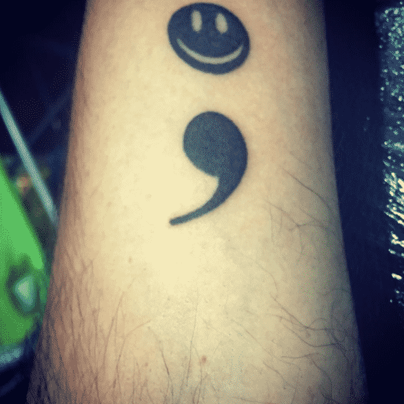 semicolon tattoos meaning