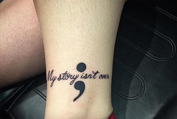 semicolon tattoo my story is not over