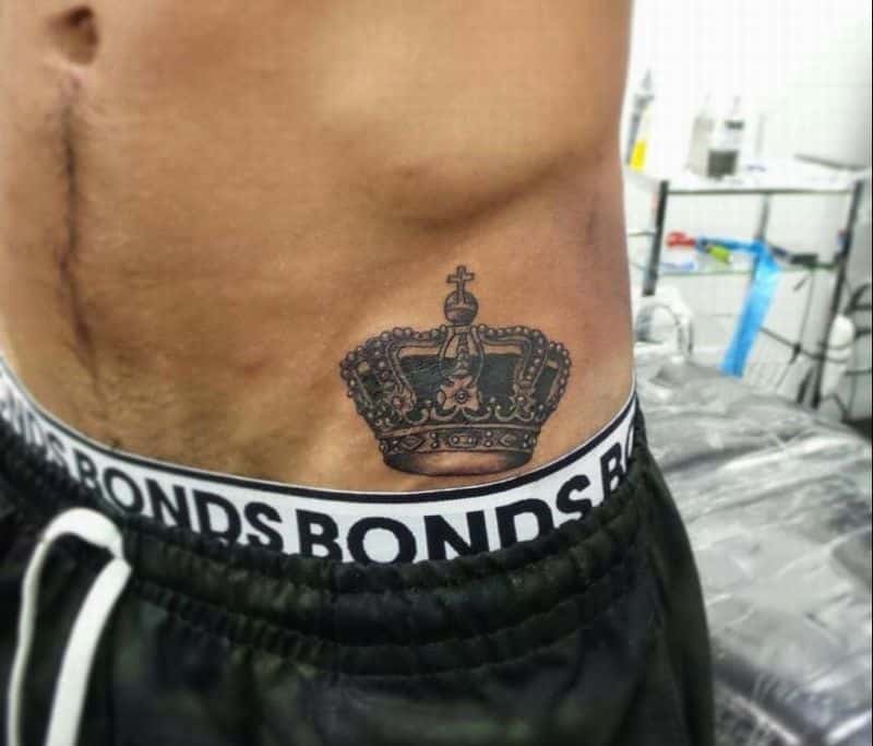 Crown Tattoo Design On Waist