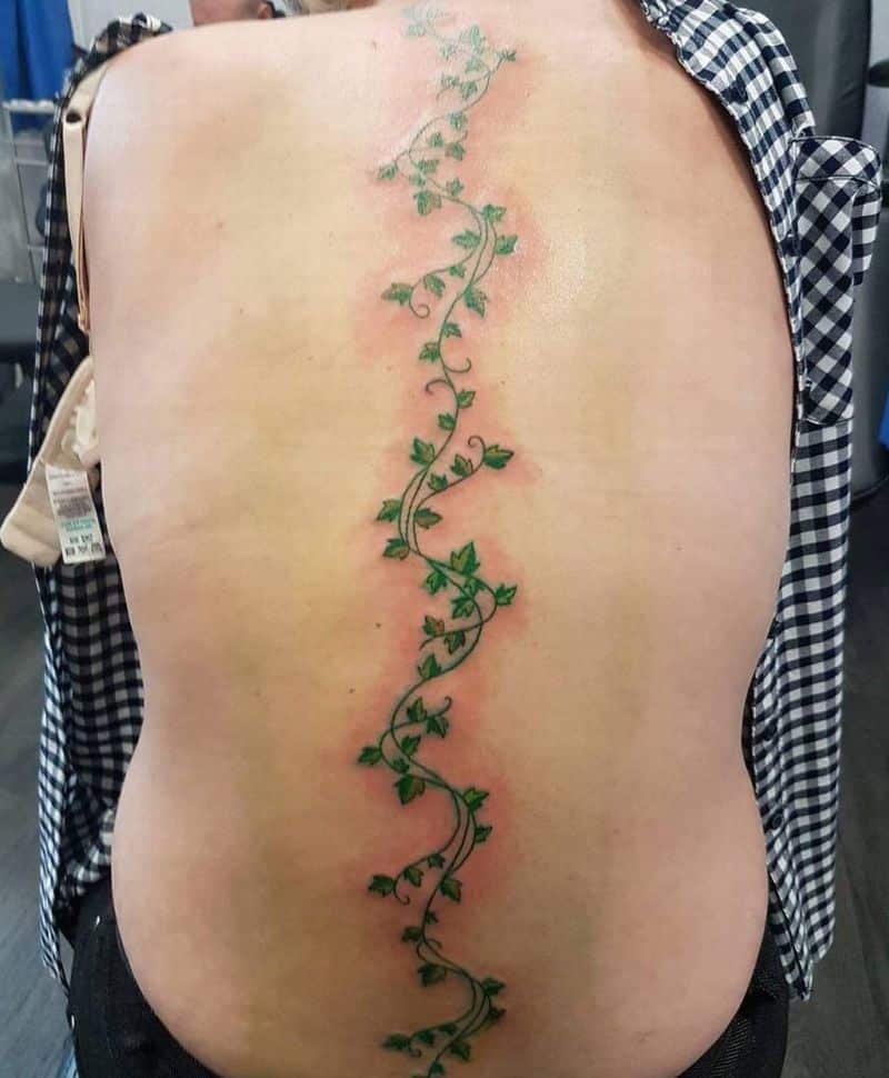 Plant Pattern spine tattoo