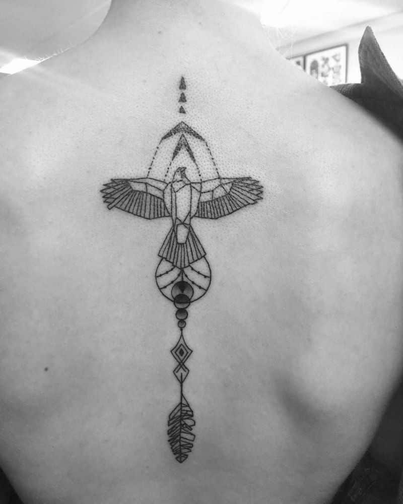spine bird tattoos