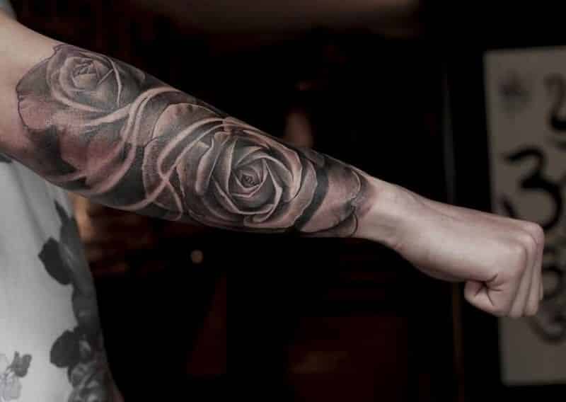 Amazing Forearm Tattoo Of Rose