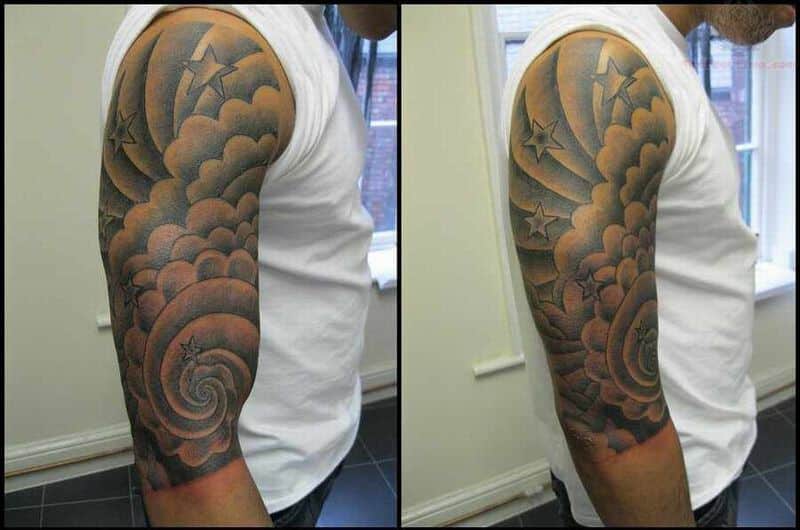 Cloud Tattoo Design On Right Shoulder