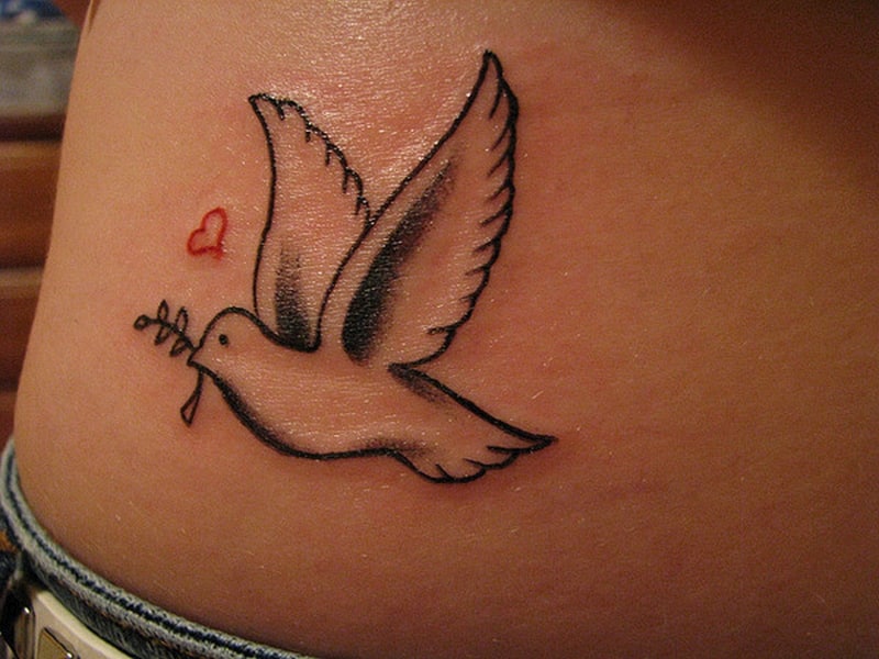 Dove And Heart Tattoo Designs