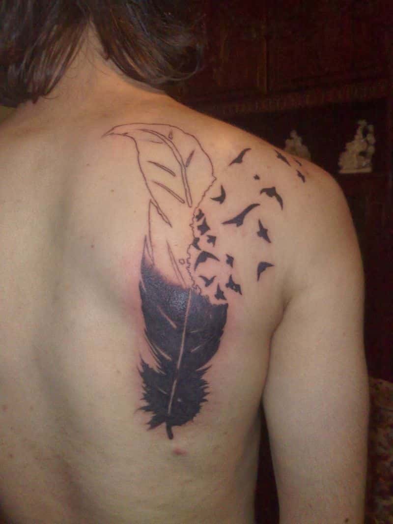 Eagle Feather Tattoo On Back