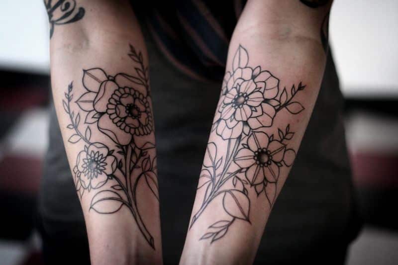 Flowers Forearm Tattoo