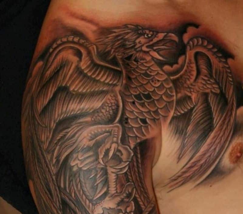 Phoenix Tattoo Design On Bicep