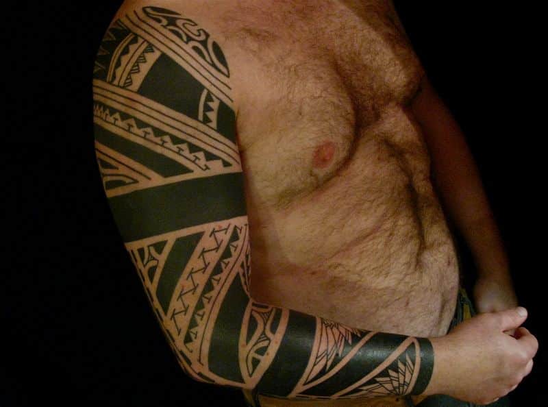 Popular Polynesian Tribal Sleeve Tattoos