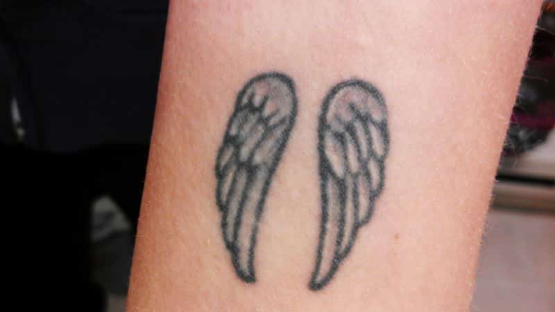Small Angel Wing Tattoos On Wrist