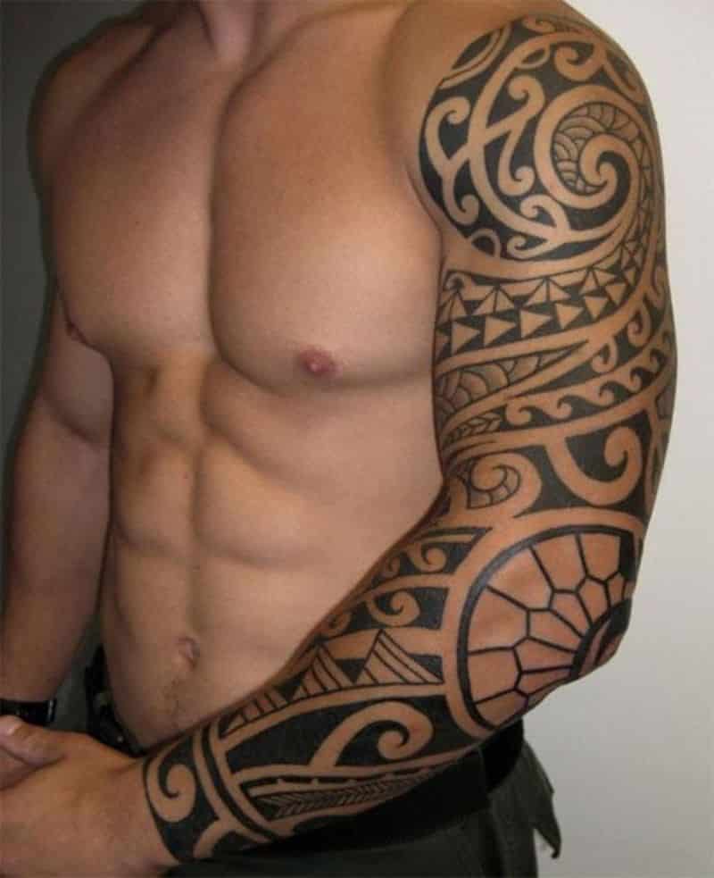 Tribal Full Sleeve Tattoo Designs For Men