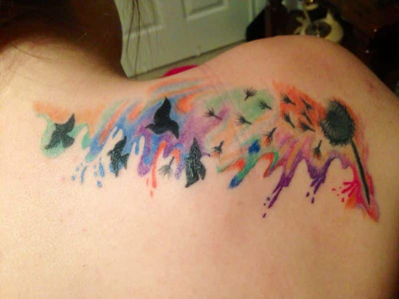 Watercolor Tattoo On Back