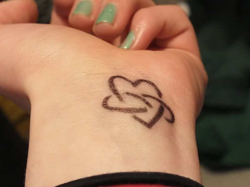 Wrist Heart tattoo Women