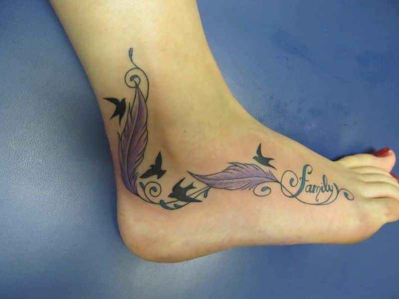 Birds And Feather Tattoo