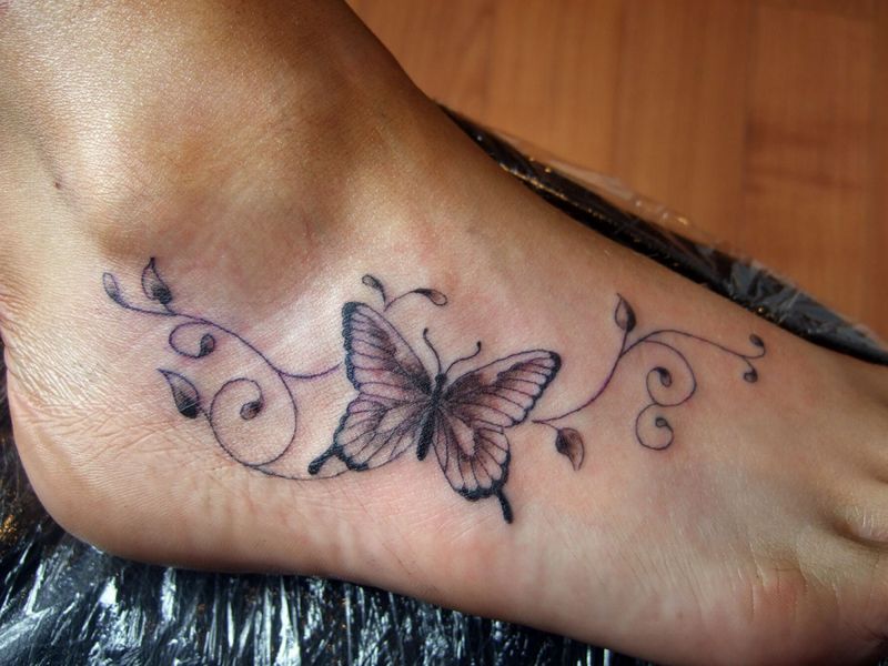 Butterfly Tattoo On Ankle