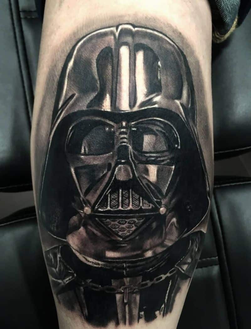 Darth Vader Tattoo On Leg Calf