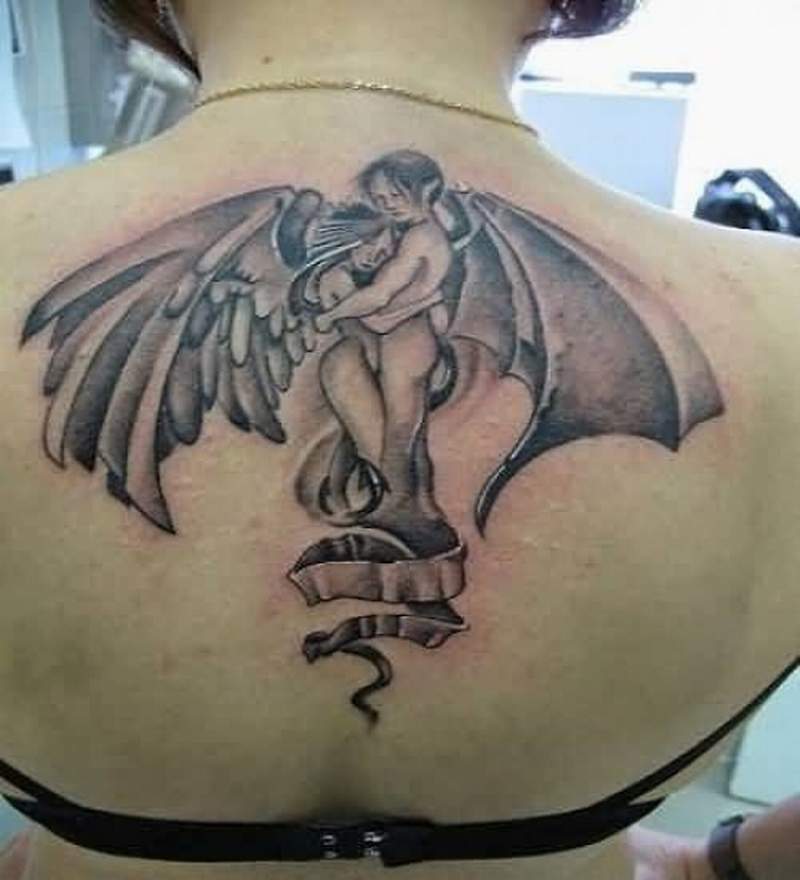 devil and angel tattoos impressive