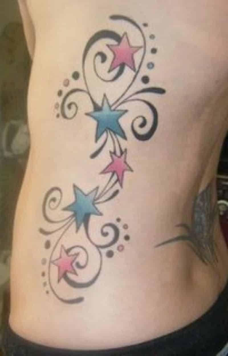 Flower Rib Tattoos For Girls