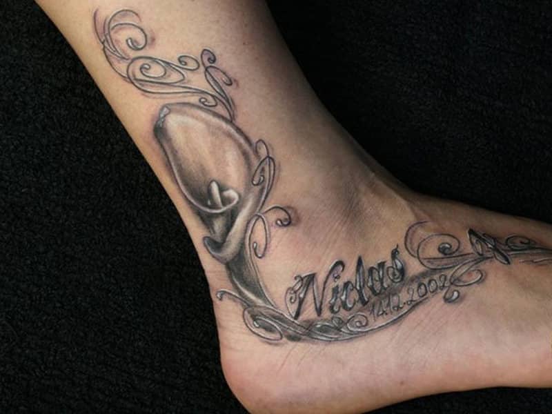 Ankle And Calf Tattoos For Women
