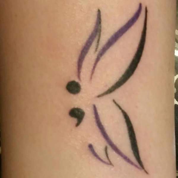 Semicolon butterfly tattoos meaning