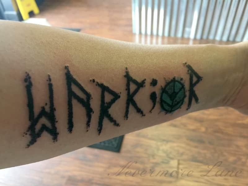 semicolon warrior sheildmaiden tattoo