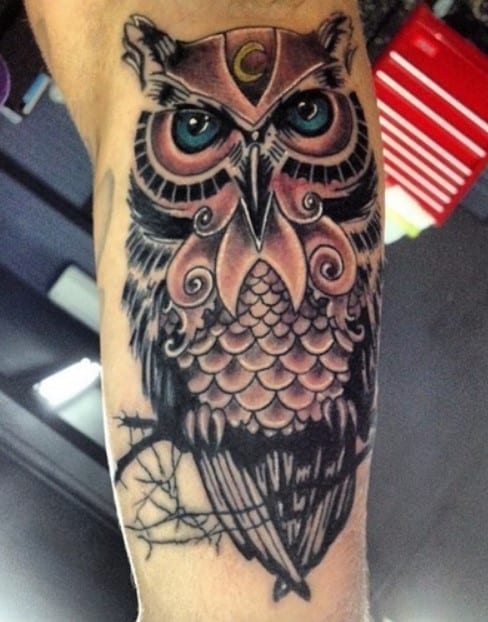 Colorful Owl Tattoo